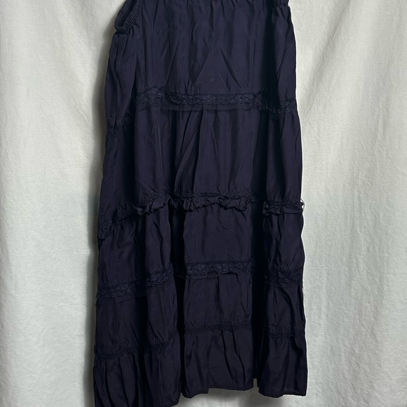 Sold! Dark purple maxi skirt with lace trim and ruffles #gothic #whimsygoth - Picture 2 of 5